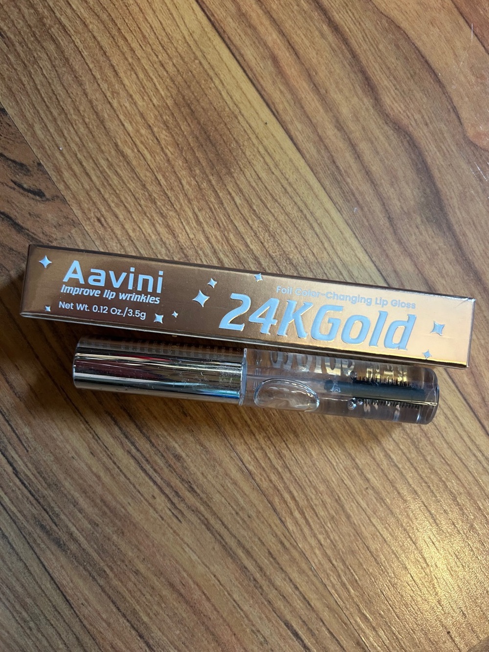 24K Gold Foil Color-Changing Lip Gloss - Clear